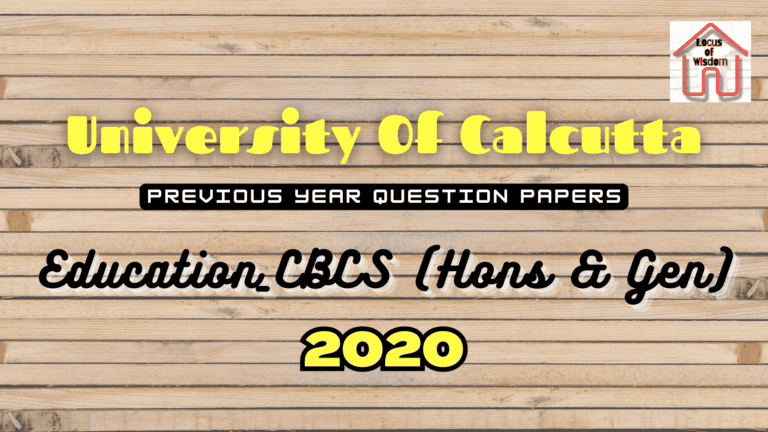 2020 | Education | CU Question Papers