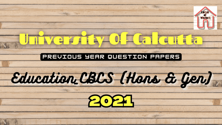 2021 | Education | CU Question Papers