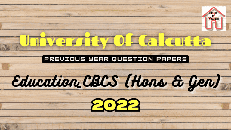 2022 | Education | CU Question Papers