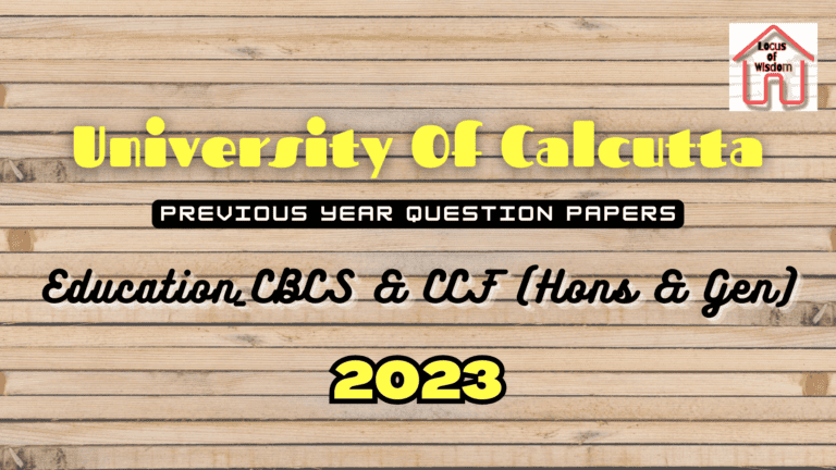 2023 | Education | CU Question Papers